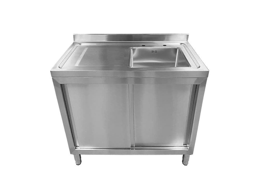 Commercial Single Bowl Sink Cupboard 1000x600mm Left Hand Drainer
