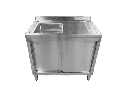 Commercial Single Bowl Sink Cupboard - 1000x600mm  - Right Hand Drainer