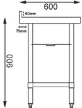 Double Bowl Commercial Catering Sink - 1500x600x900mm - Right Hand Drainer