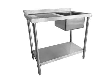 Single Bowl Commercial Catering Sink - 1000x600x900mm - Left Hand Drainer