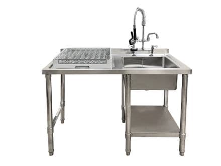 Single Bowl Commercial Sink For Dishwasher- 1200x650x900mm Left Hand Drainer