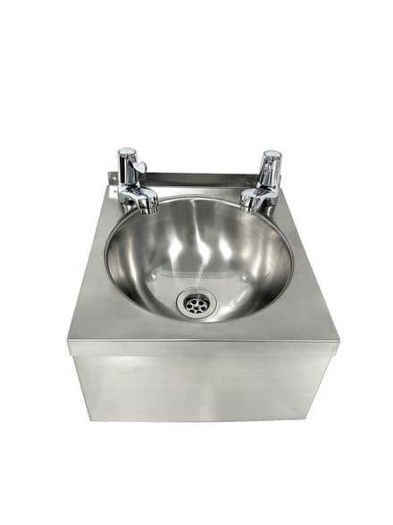 Stainless Steel Hand Wash Basin - Twin Tap Holes