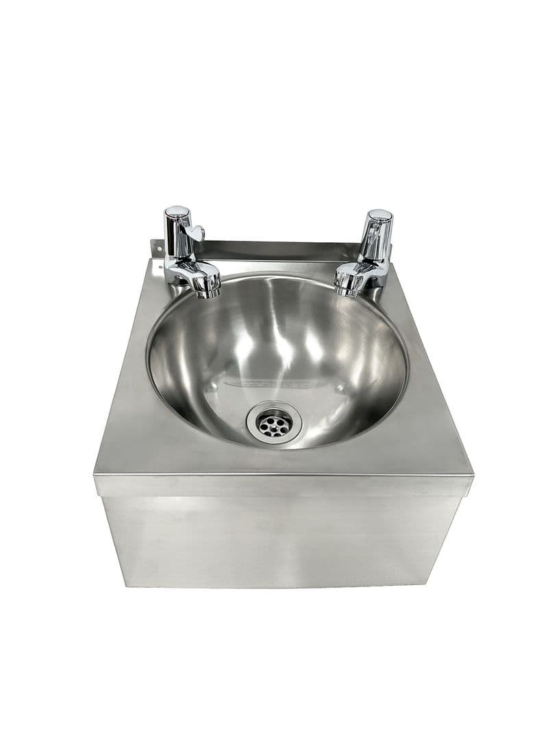 Stainless Steel Hand Wash Basin - Twin Tap Holes