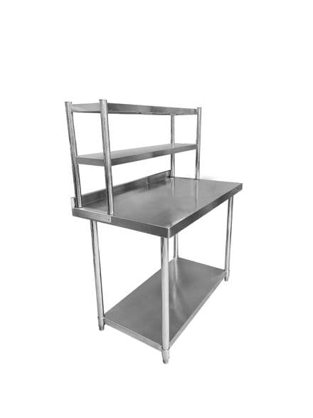 Stainless Steel Wall Prep Table With Gantry - 1200x600x900mm