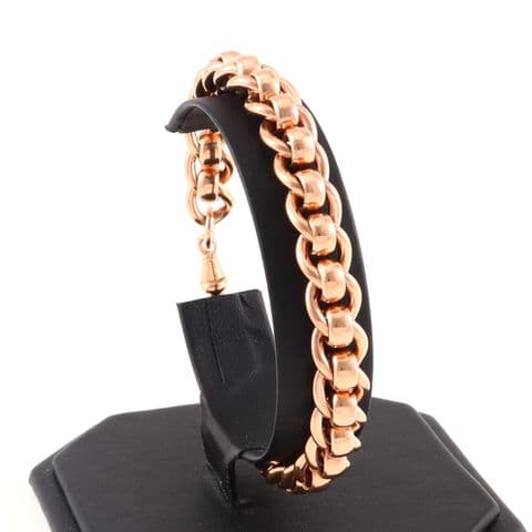 9Ct Rose Gold 43.3g Rollerball Roller Ball Bracelet 8 5/8''