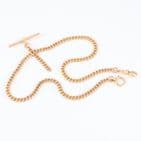 Antique 15Ct Gold 36.3g Albert Watch Chain / Necklace With T-Bar 16 1/8''