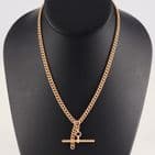 Antique 15Ct Gold 36.3g Albert Watch Chain / Necklace With T-Bar 16 1/8''