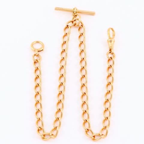 Antique 15Ct Rose Gold 46.6g Albert Watch Chain / Necklace With T-Bar 17 3/4''