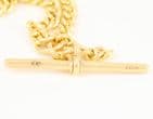 Antique 18Ct Gold 34.7g Curb Link Albert Watch Chain With T-Bar 15 3/4''