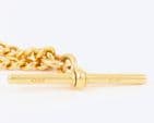 Antique 18Ct Gold 46.7g Curb Link Albert Watch Chain With T-Bar 17 3/4''