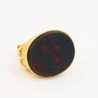 Antique 18Ct Gold Fob / Pendant With Bloodstone
