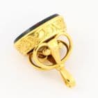 Antique 18Ct Gold Fob / Pendant With Bloodstone