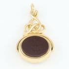Antique 18Ct Gold Spinner Fob Pendant With Bloodstone And Agate