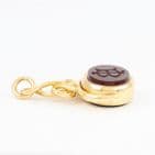 Antique 18Ct Gold Spinner Fob Pendant With Bloodstone And Agate