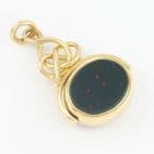 Antique 18Ct Gold Spinner Fob Pendant With Bloodstone And Agate