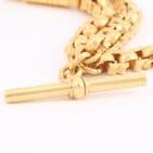 Antique 9Ct Gold 25.5g Fancy & Trombone Link Double Albert Watch Chain 15 1/4''