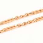 Antique 9Ct Gold 33.5g Trombone And Knot Link Double Albert Watch Chain 14 3/4''