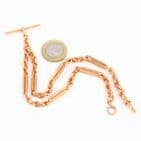 Antique 9Ct Gold 33.5g Trombone And Knot Link Double Albert Watch Chain 14 3/4''