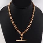 Antique 9Ct Gold 35.7g Double Albert Pocket Watch Chain / Necklace 16 7/8''