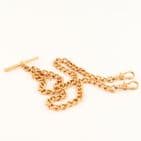 Antique 9Ct Gold 35.7g Double Albert Pocket Watch Chain / Necklace 16 7/8''