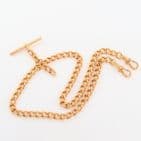 Antique 9Ct Gold 35.7g Double Albert Pocket Watch Chain / Necklace 16 7/8''