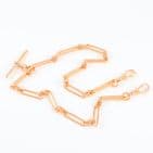 Antique 9Ct Gold 38.8g Trombone And Knot Link Double Albert Watch Chain 17 3/4''