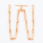 Antique 9Ct Gold 38.8g Trombone And Knot Link Double Albert Watch Chain 17 3/4''