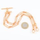 Antique 9Ct Gold 38.8g Trombone And Knot Link Double Albert Watch Chain 17 3/4''