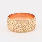 Antique 9Ct Gold 4.2g Floral Engraved Patterned Wedding Ring / Band