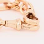 Antique 9Ct Gold 42.9g Trombone And Knot Link Double Albert Watch Chain 15 1/4''