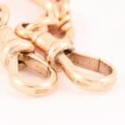 Antique 9Ct Gold 42.9g Trombone And Knot Link Double Albert Watch Chain 15 1/4''