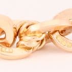 Antique 9Ct Gold 42.9g Trombone And Knot Link Double Albert Watch Chain 15 1/4''