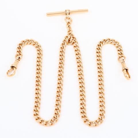 Antique 9Ct Gold 42g Double Albert Watch Chain 18'' c 1902