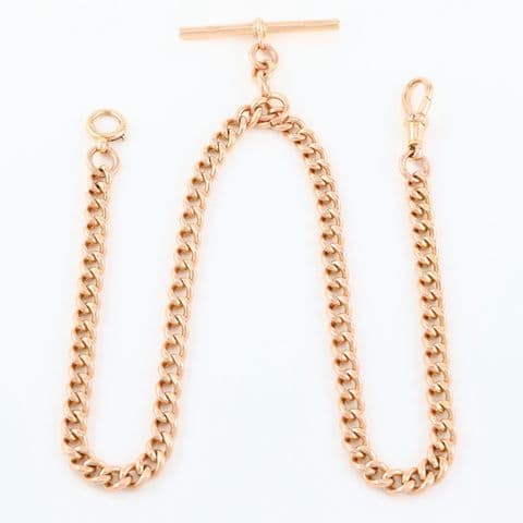 Antique 9Ct Gold 47.5g Double Albert Watch Chain 17 1/2''