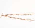 Antique 9Ct Gold 49.6g Fetter And Oval Link Albert Watch Chain 15 7/8''