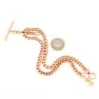 Antique 9Ct Gold 52.2g Double Albert Watch Chain With Removable T-bar 16 5/8''