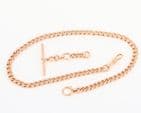 Antique 9Ct Gold 52.2g Double Albert Watch Chain With Removable T-bar 16 5/8''