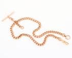 Antique 9Ct Gold 52.2g Double Albert Watch Chain With Removable T-bar 16 5/8''