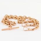 Antique 9Ct Gold 53.9g Knot Link Double Albert Watch Chain 16 1/2''