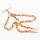 Antique 9Ct Gold 53.9g Knot Link Double Albert Watch Chain 16 1/2''