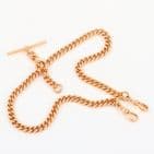 Antique 9Ct Gold 63.1g Double Albert Watch Chain 15 3/4''