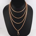 Antique 9Ct Gold 81g Long Box Link Watch Chain Necklace  61 1/2''