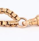 Antique 9Ct Gold 81g Long Box Link Watch Chain Necklace  61 1/2''