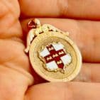 Antique 9Ct Gold And Enamel Fob / Pendant / Medal WEST RIDING c 1912