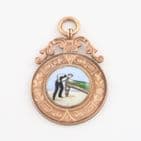 Antique 9Ct Gold And Enamel Snooker / Billiards / Pool Fob / Pendant / Medal