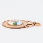 Antique 9Ct Gold And Enamel Snooker / Billiards / Pool Fob / Pendant / Medal