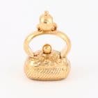 Antique 9Ct Gold Seal Fob With Intaglio Of Ouroboros And Hands