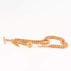 Antique 9Ct Rose Gold 21.2g Albertina Fob Watch Chain With Fob Ball