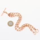 Antique 9Ct Rose Gold 45.7g Albert Watch Chain With T-Bar 16 1/2''