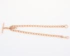Antique 9Ct Rose Gold 45.7g Albert Watch Chain With T-Bar 16 1/2''